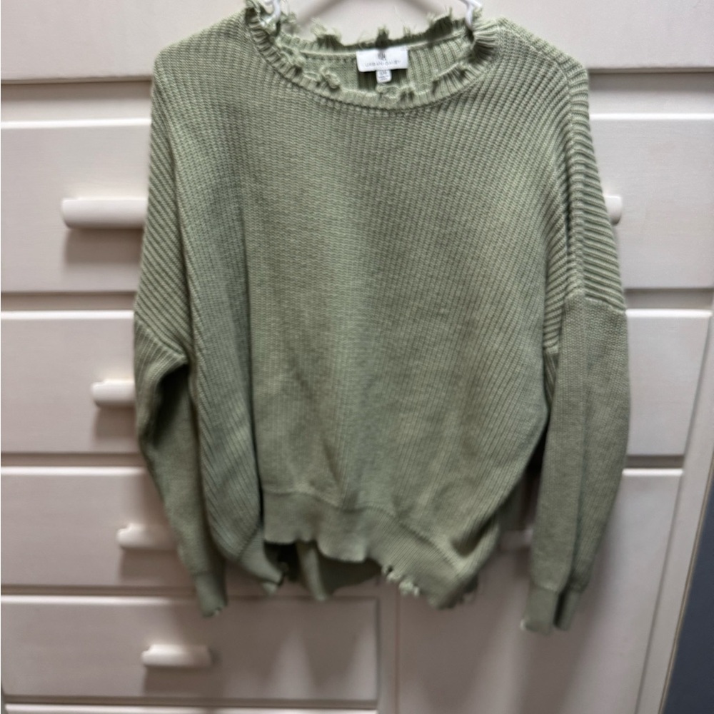 Frayed Hem Sweater